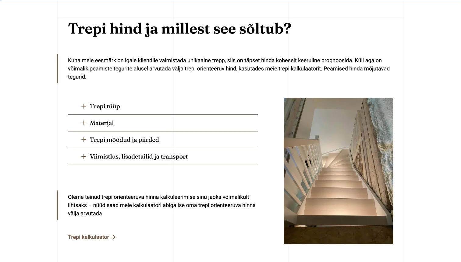 Andu Trepp koduleht – Vaade