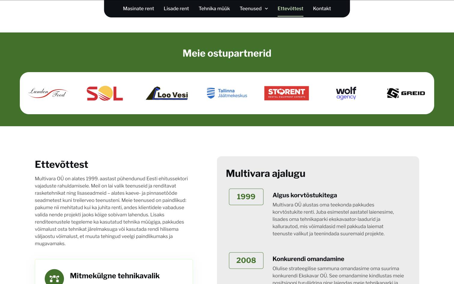 Multivara koduleht – Vaade