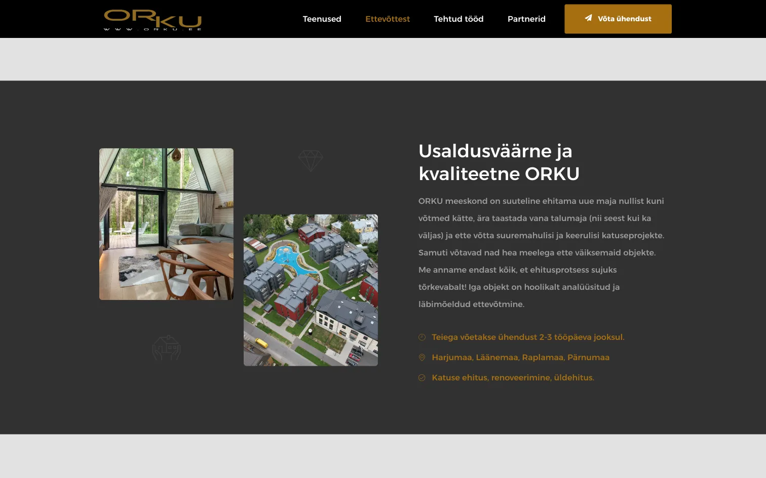 Orku Ehitus koduleht – Vaade